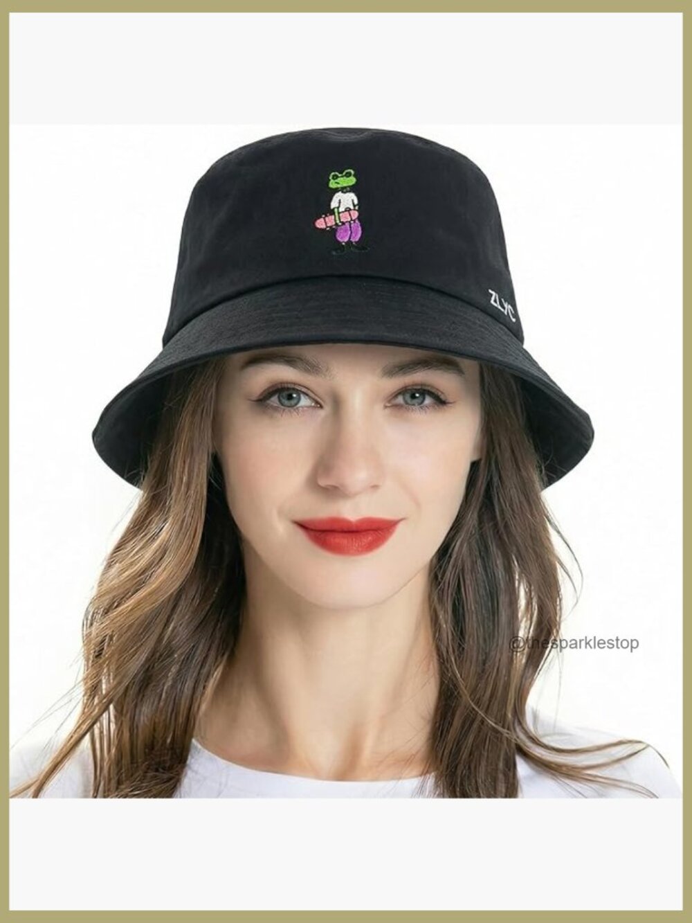 Cotton Bucket Hat Packable Sun Cap Embroidered Travel Beach